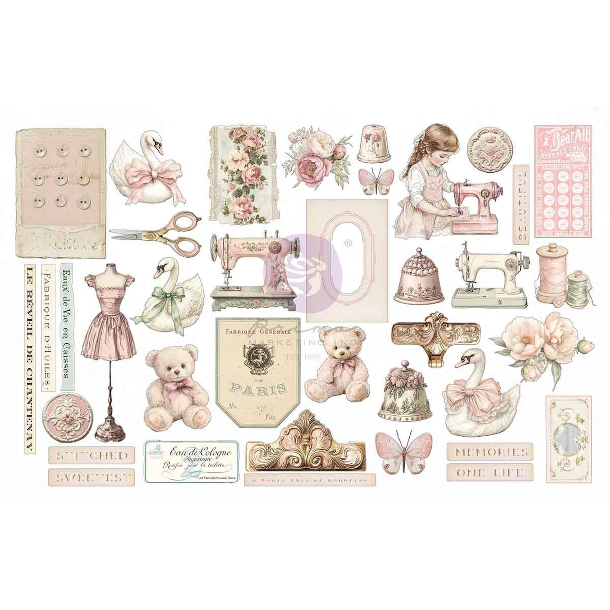 Buttons & Keepsakes - Stitched Clippings