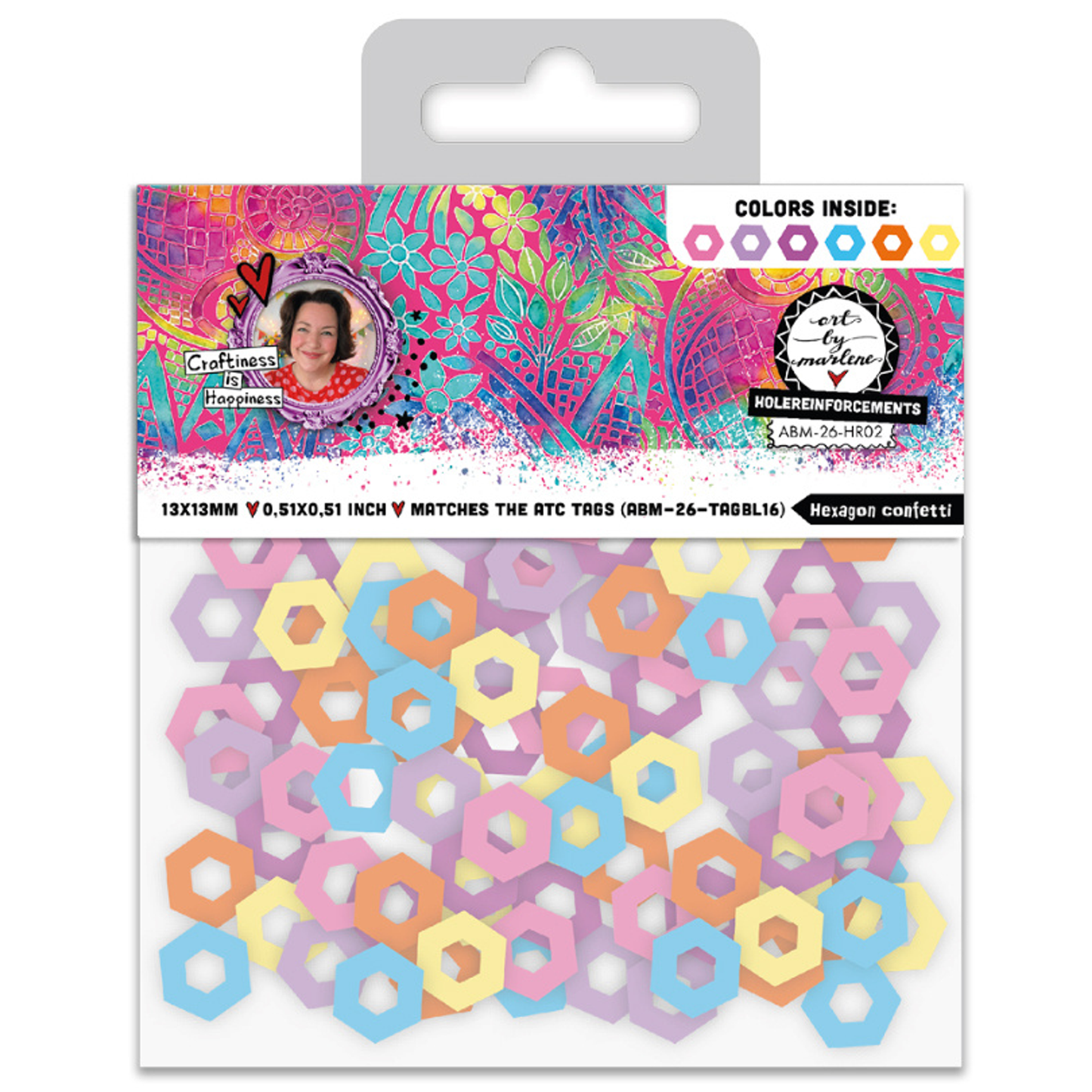 Hole-Reinforcements Hexagon Confetti