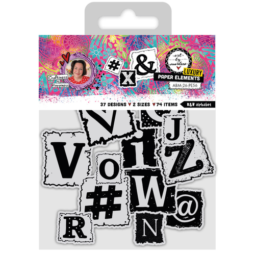 B&W Alphabet Luxury Paper Elements