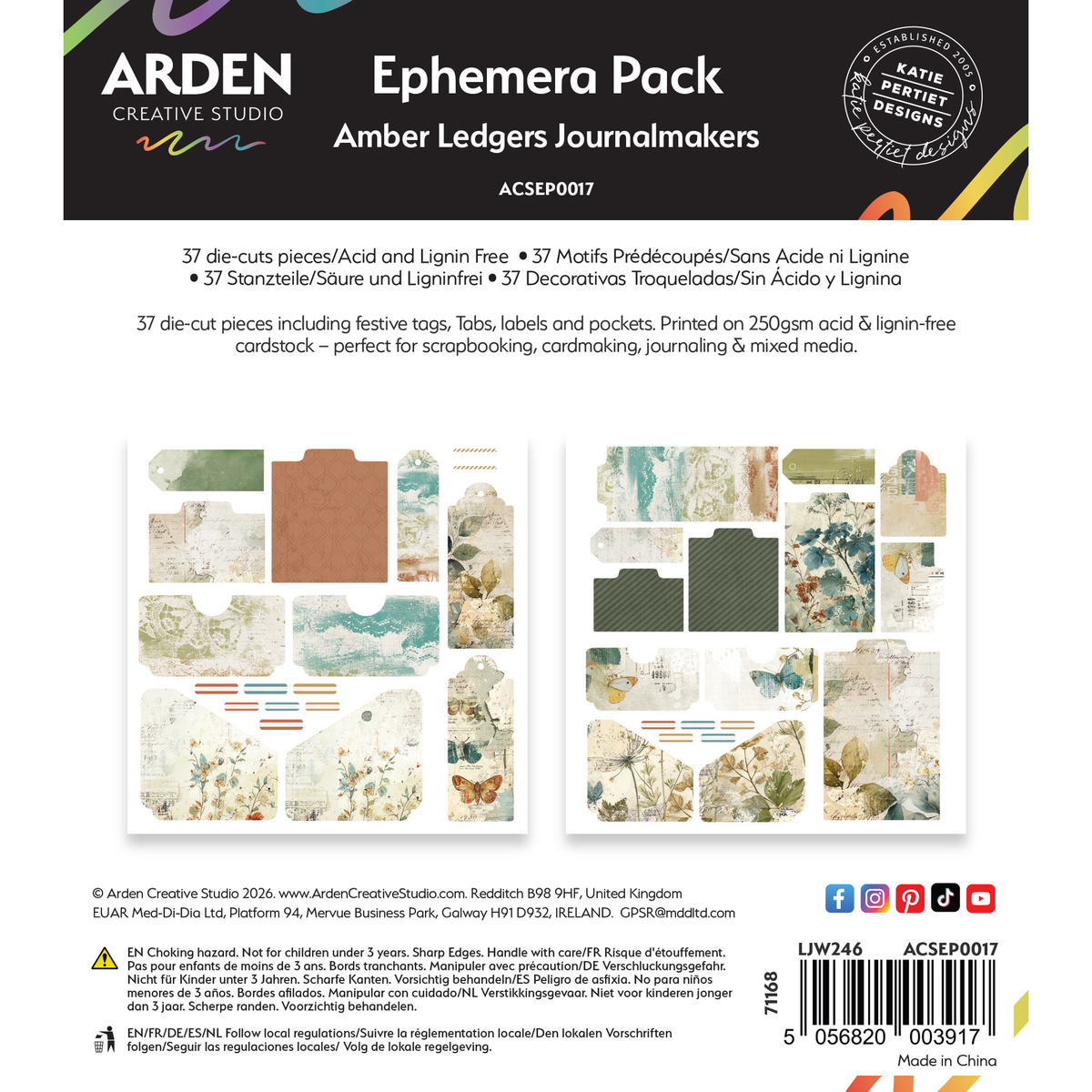 Amber Ledgers Ephemera Pack Journalmakers