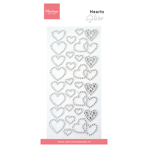 Hearts Rhinestone Silver