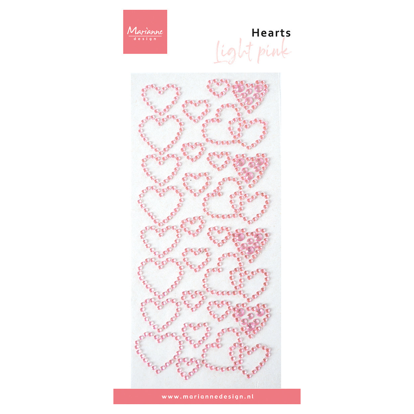 Hearts Rhinestone  Light Pink