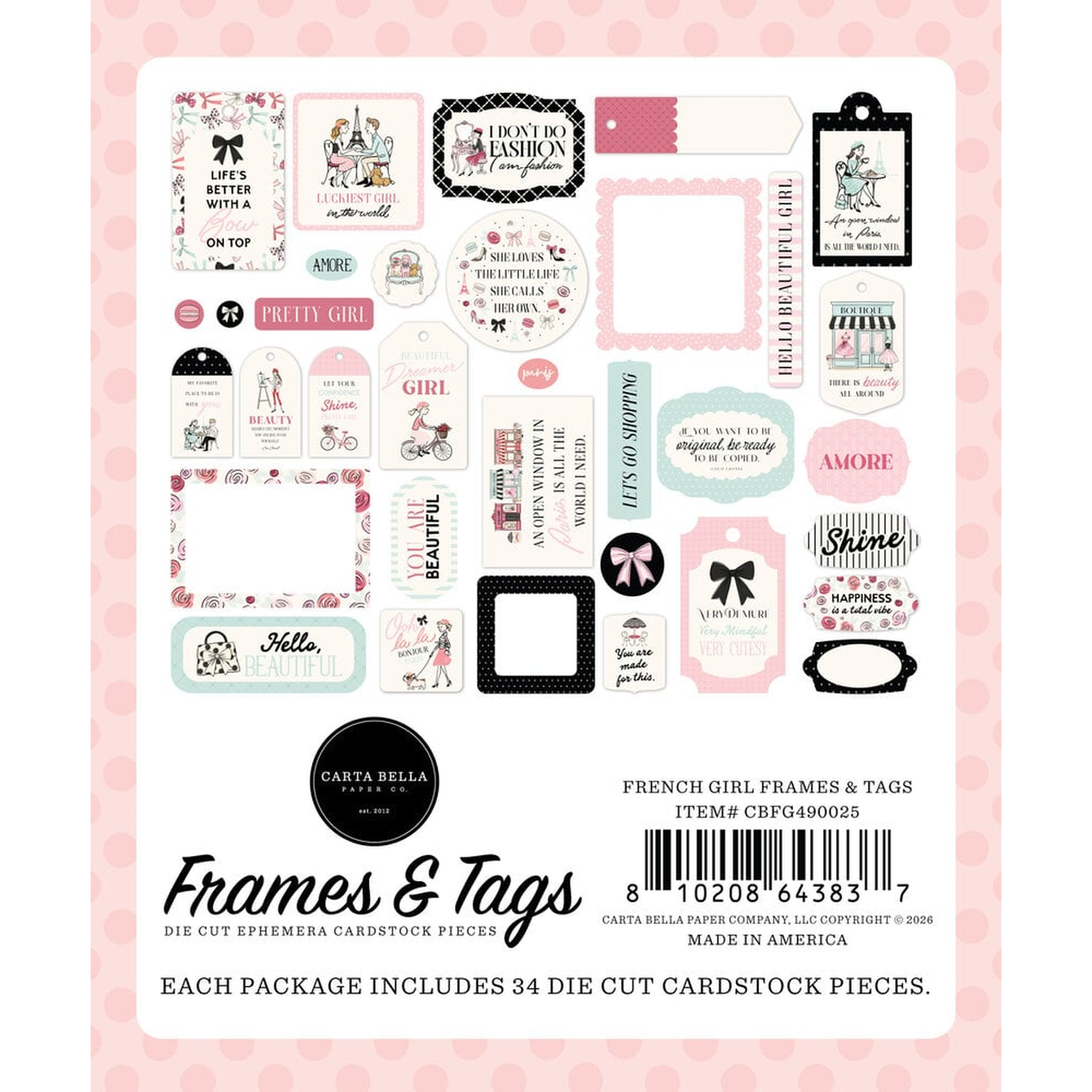 French Girl Frames & Tags
