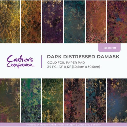 Dark Distressed Damask