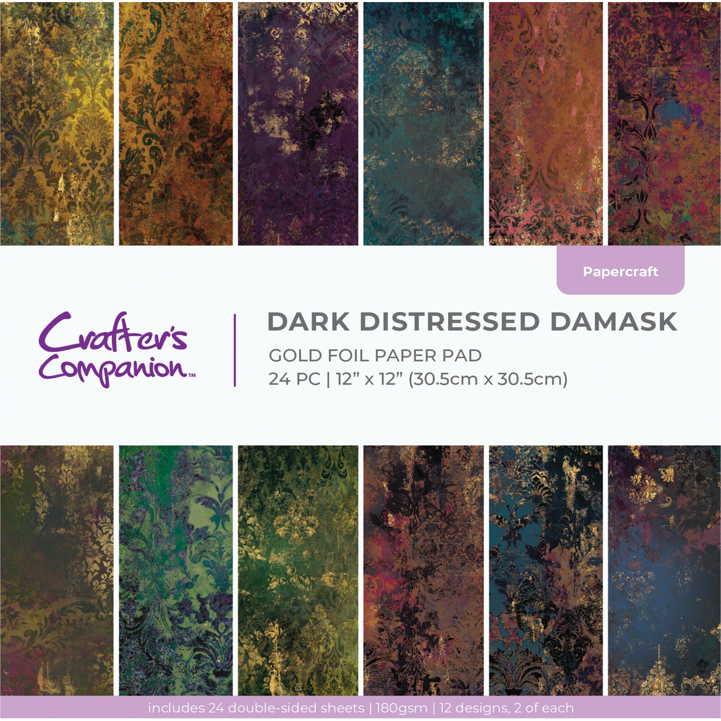 Dark Distressed Damask