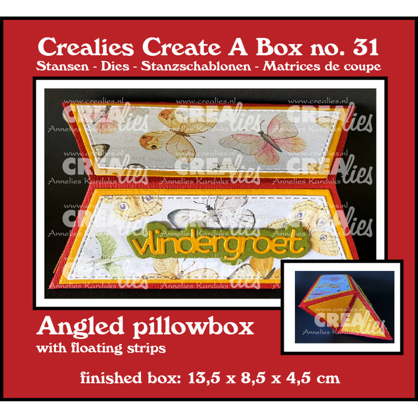 Create A Box No. 31 Angled Pillowbox with Floating Strips
