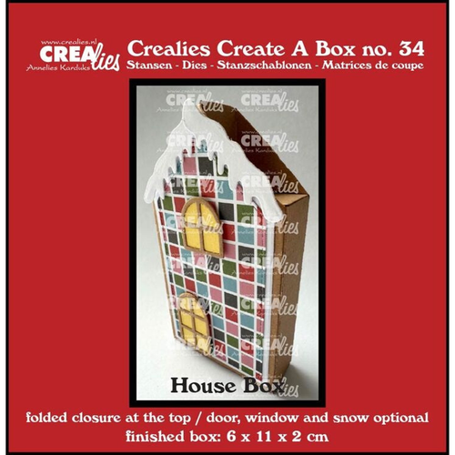 Create A Box Flat Box House with Door, Window and Snow