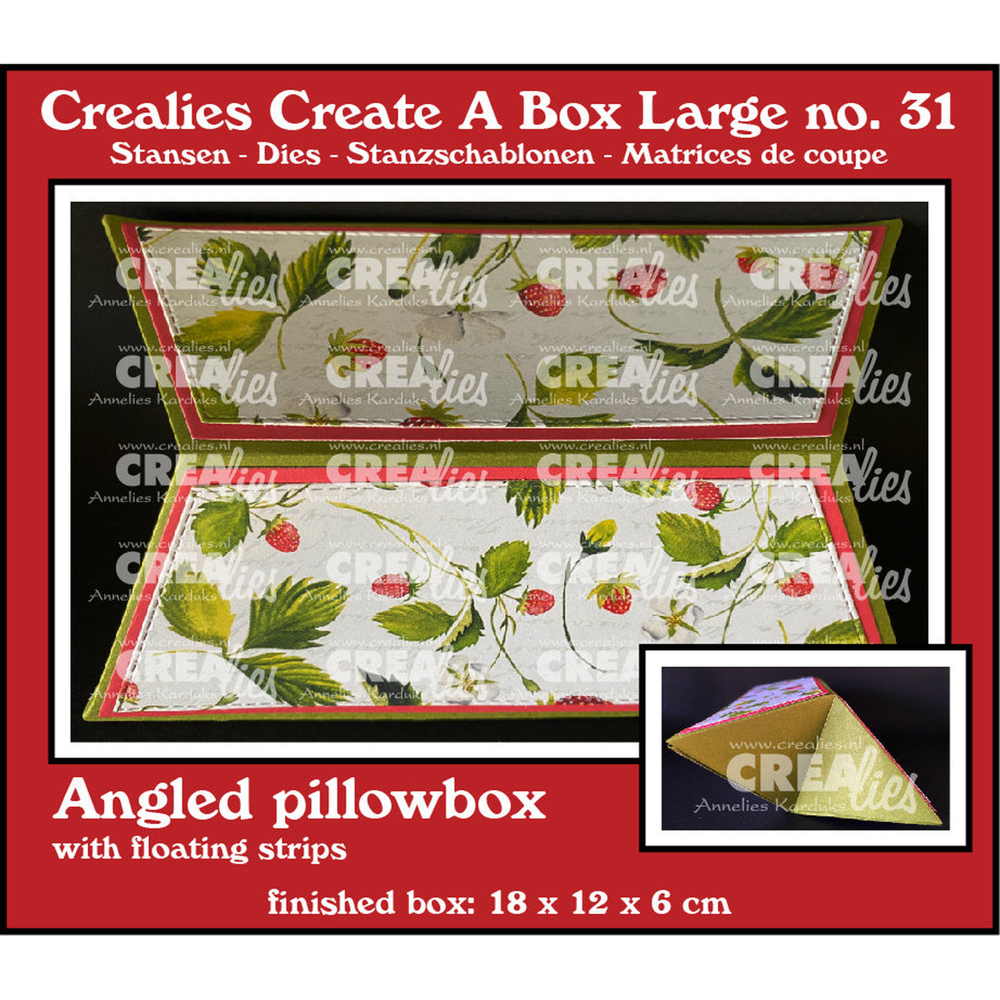 Create A Box No. 31 Angled Pillowbox Large with Floating Strips Large