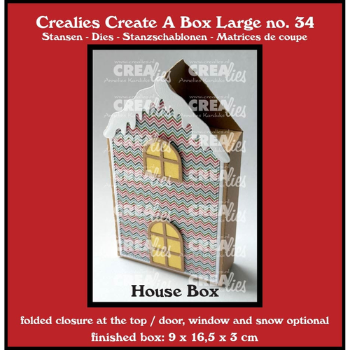 Create A Box Flat Box House with Door, Window and Snow Large