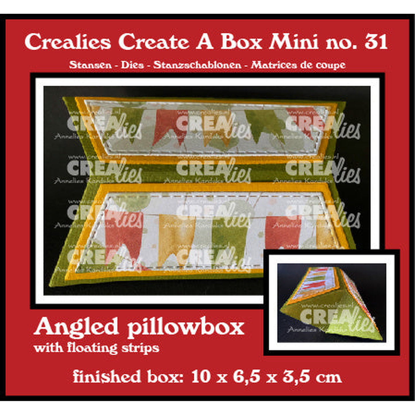 Create A Box No. 31 Angled Pillowbox Mini with Floating Strips Mini