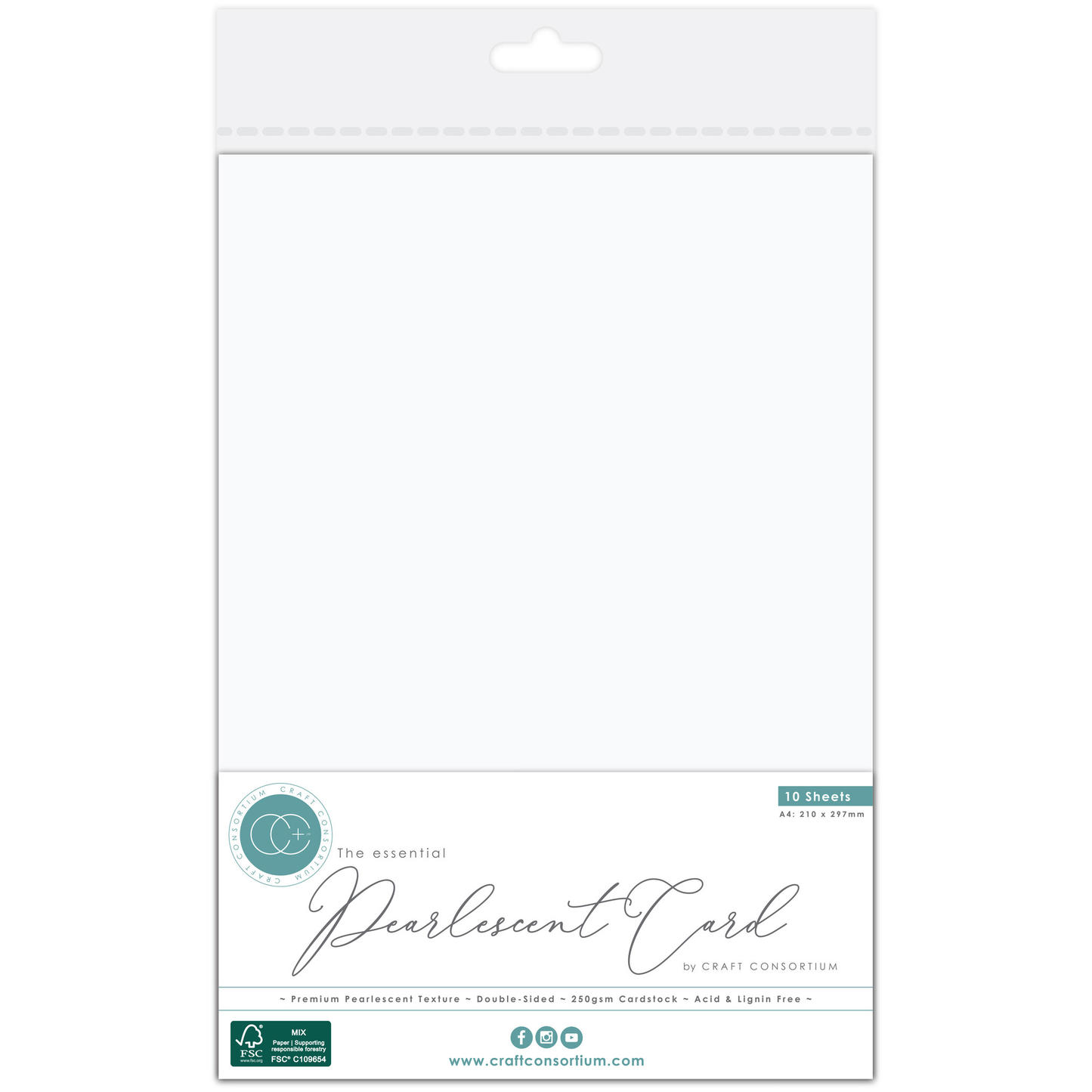 The Essentials Pearlescent Card Pearl White