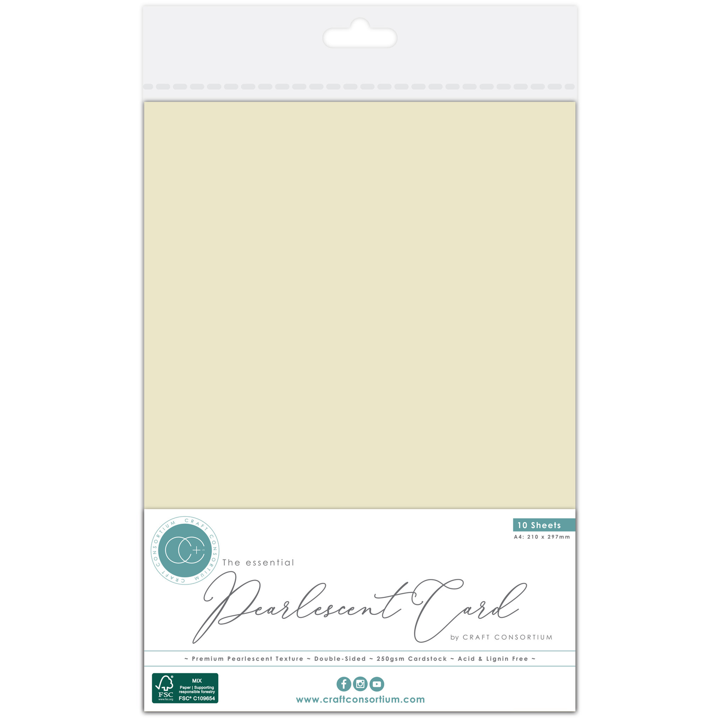 The Essentials Pearlescent Card Ivory
