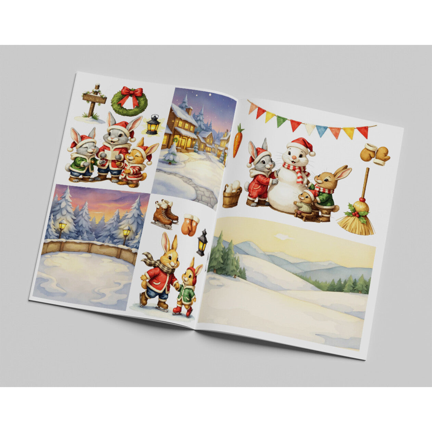 Snowy Bunnies Book Creative CutOuts