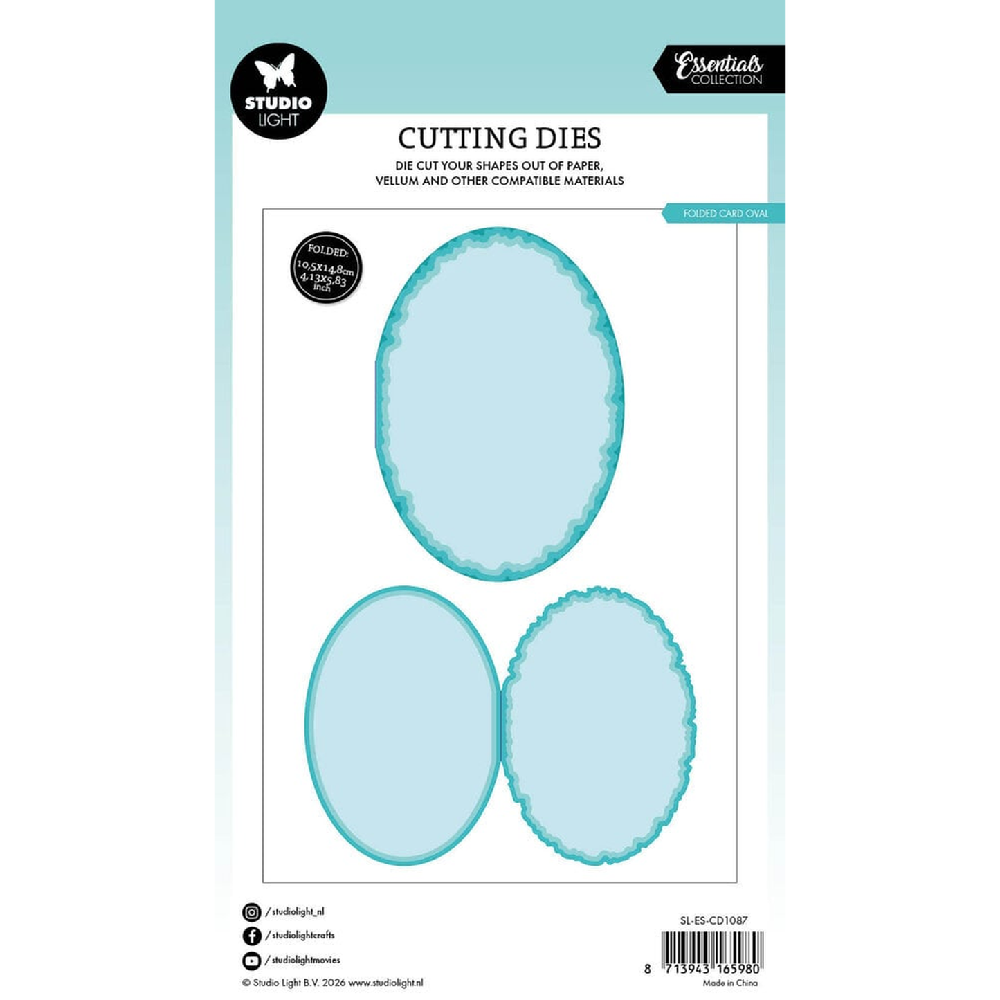 Torn Edge Folded Card Oval