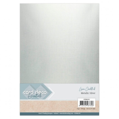 Linen Cardstock Metallic Silver
