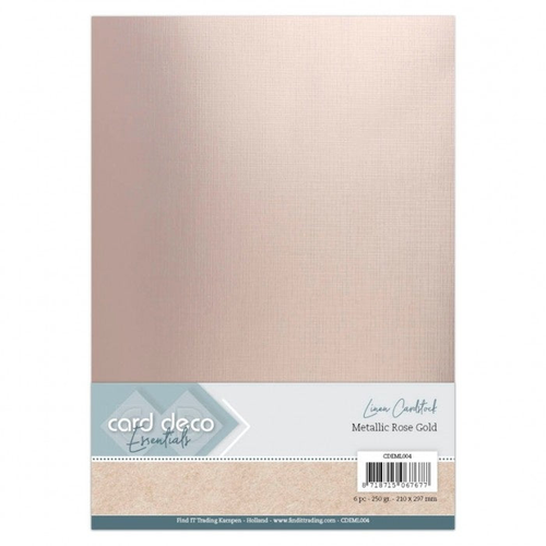 Linen Cardstock Metallic Rose Gold