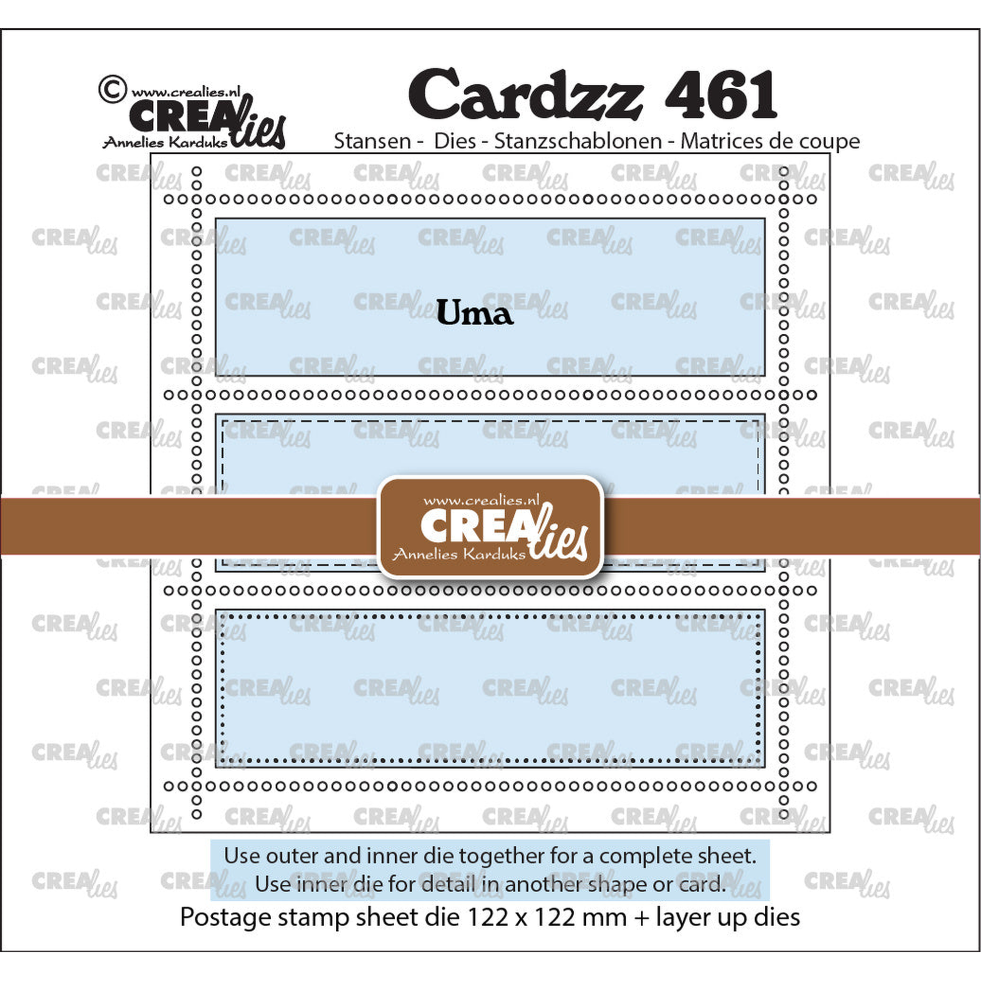 Square Postage Stamp Sheet Uma with 3 Rectangles