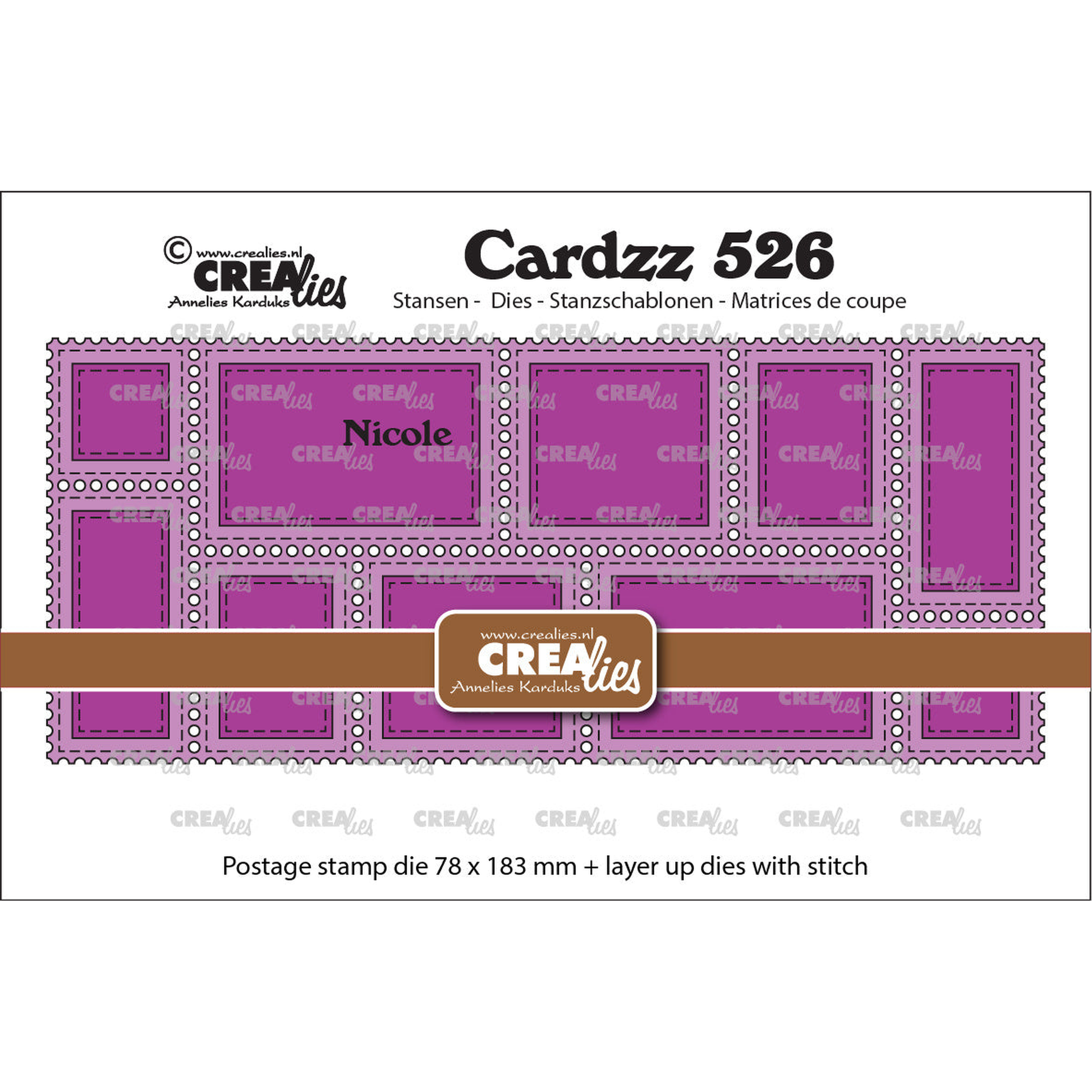 Cardzz Dies Postage Stamp Frame Slimline Nicole