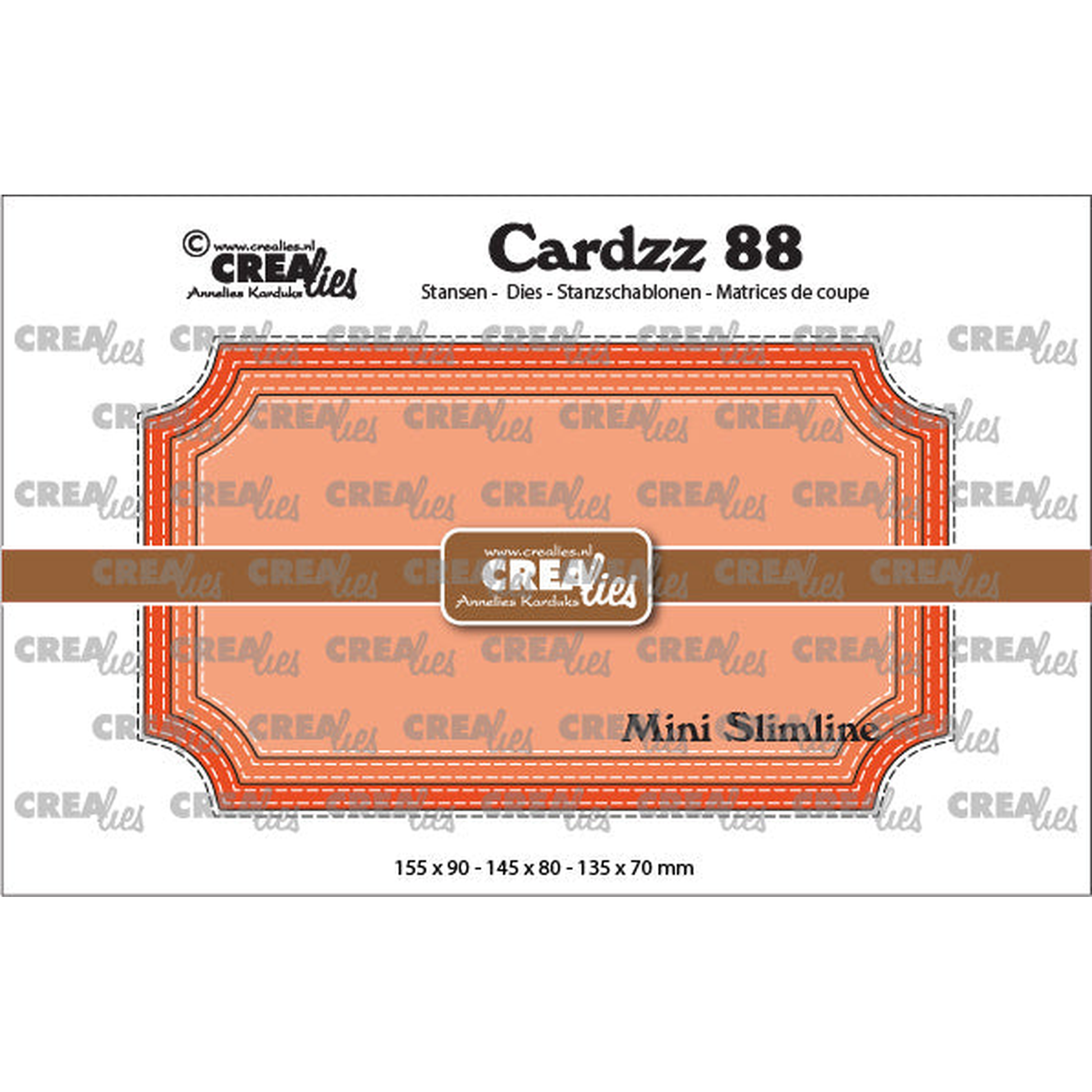Cardzz No. 88 Mini Slimline H Ticket with Double Stitch