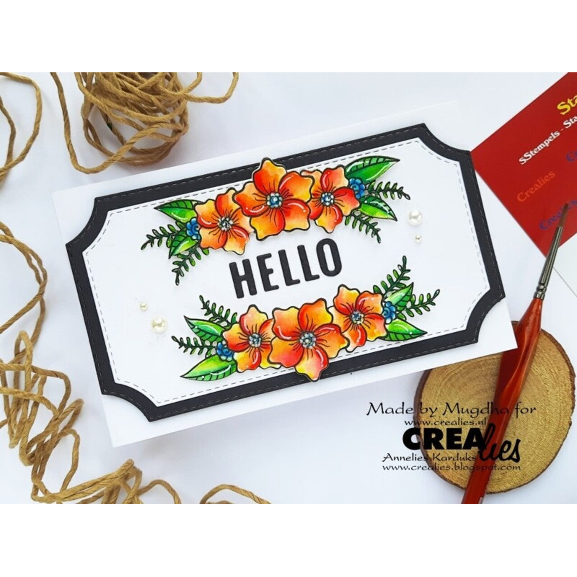 Cardzz No. 88 Mini Slimline H Ticket with Double Stitch