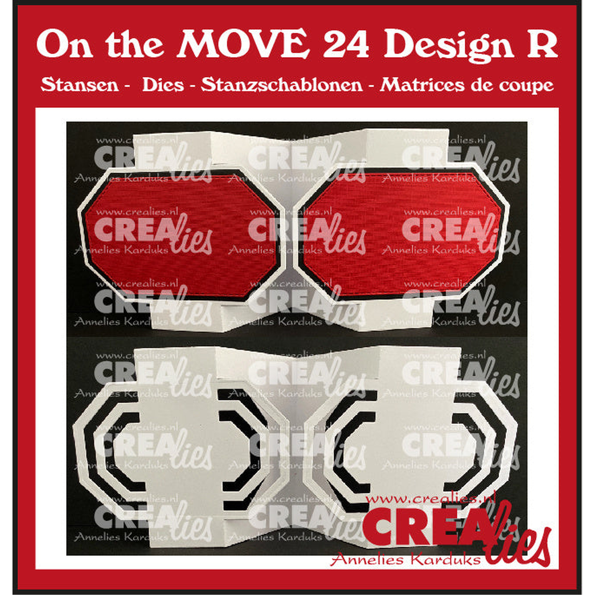 On The Move No. 24 Design R Fun Fold Card with Half Octagons