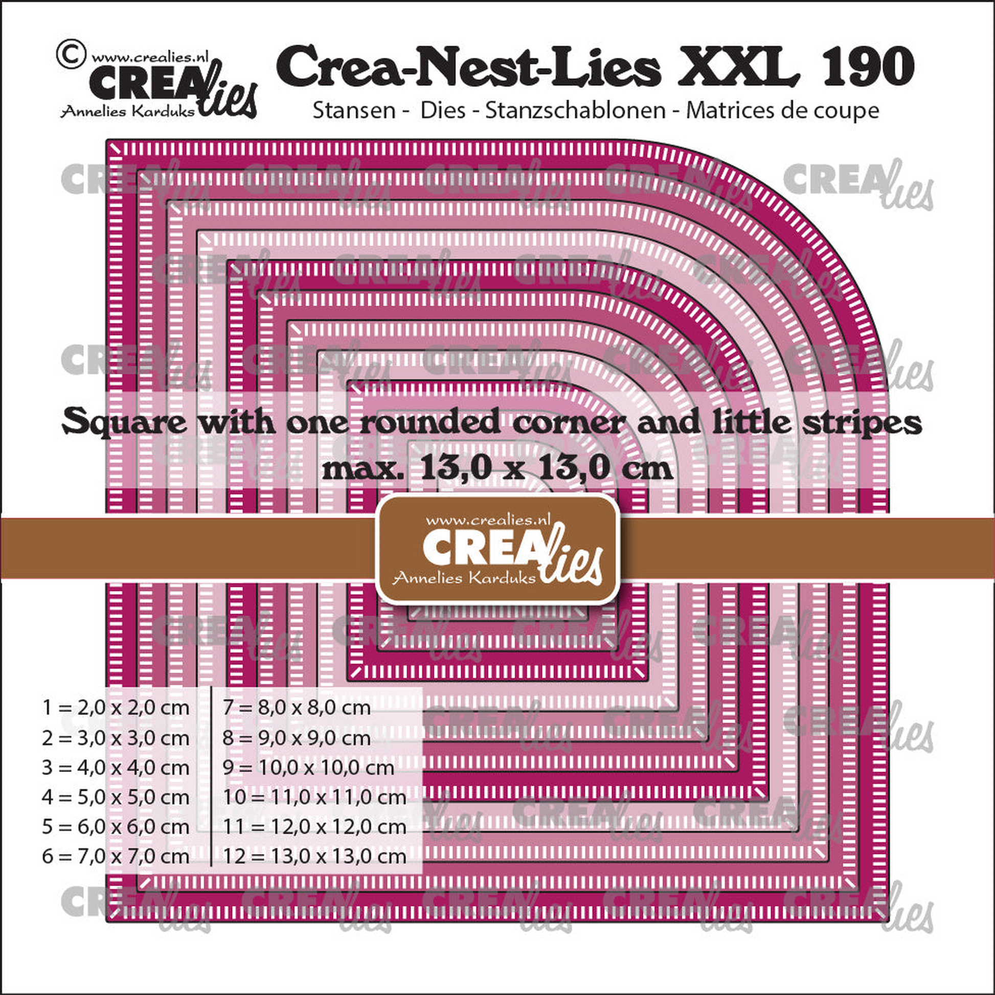 Squares with One Rounded Corner and Little Stripes