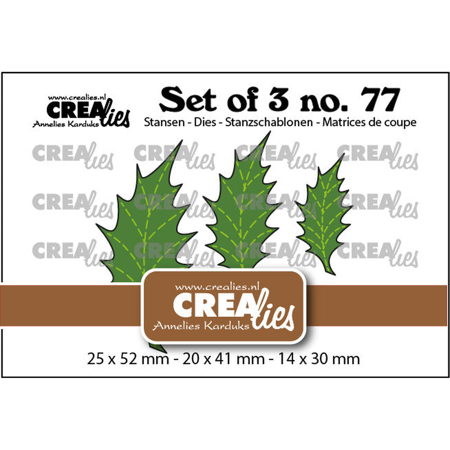 No. 77 Leaves 22 Solid Holly with Stitchline