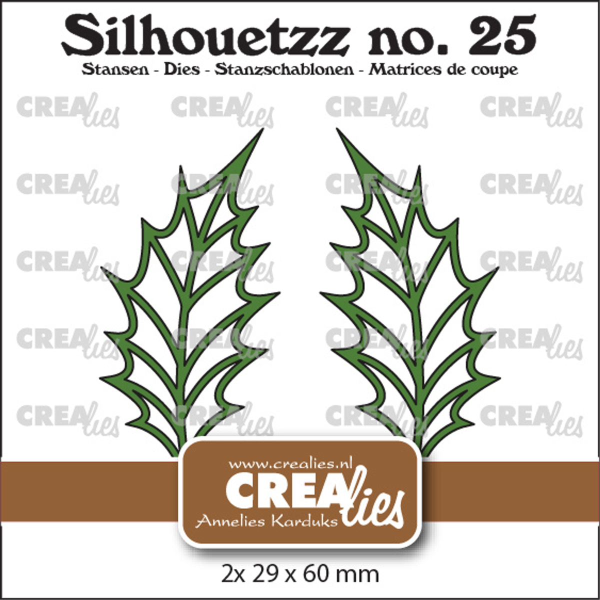 No. 25 Leaves 22 XL Open Holly Leaf Big and Mirror Image