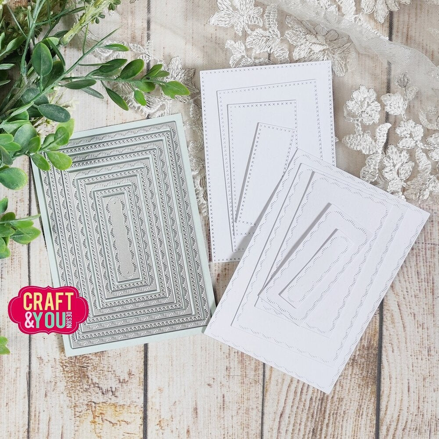 Rectangles Base Decorative Stiches