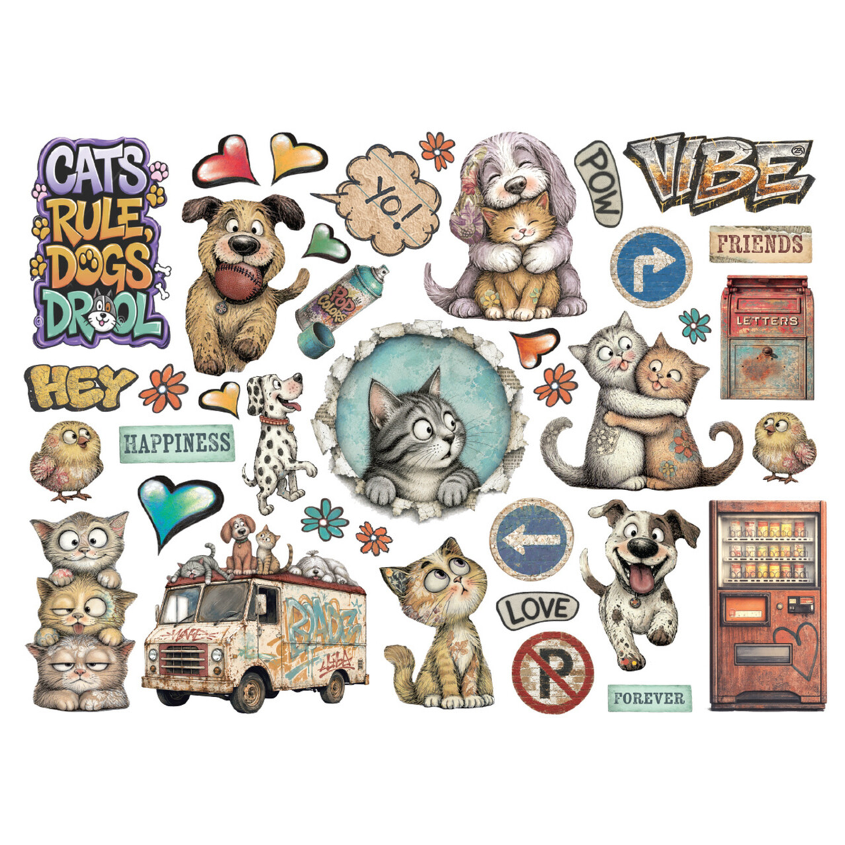 Furry Friends 2 Die Cuts Assorted