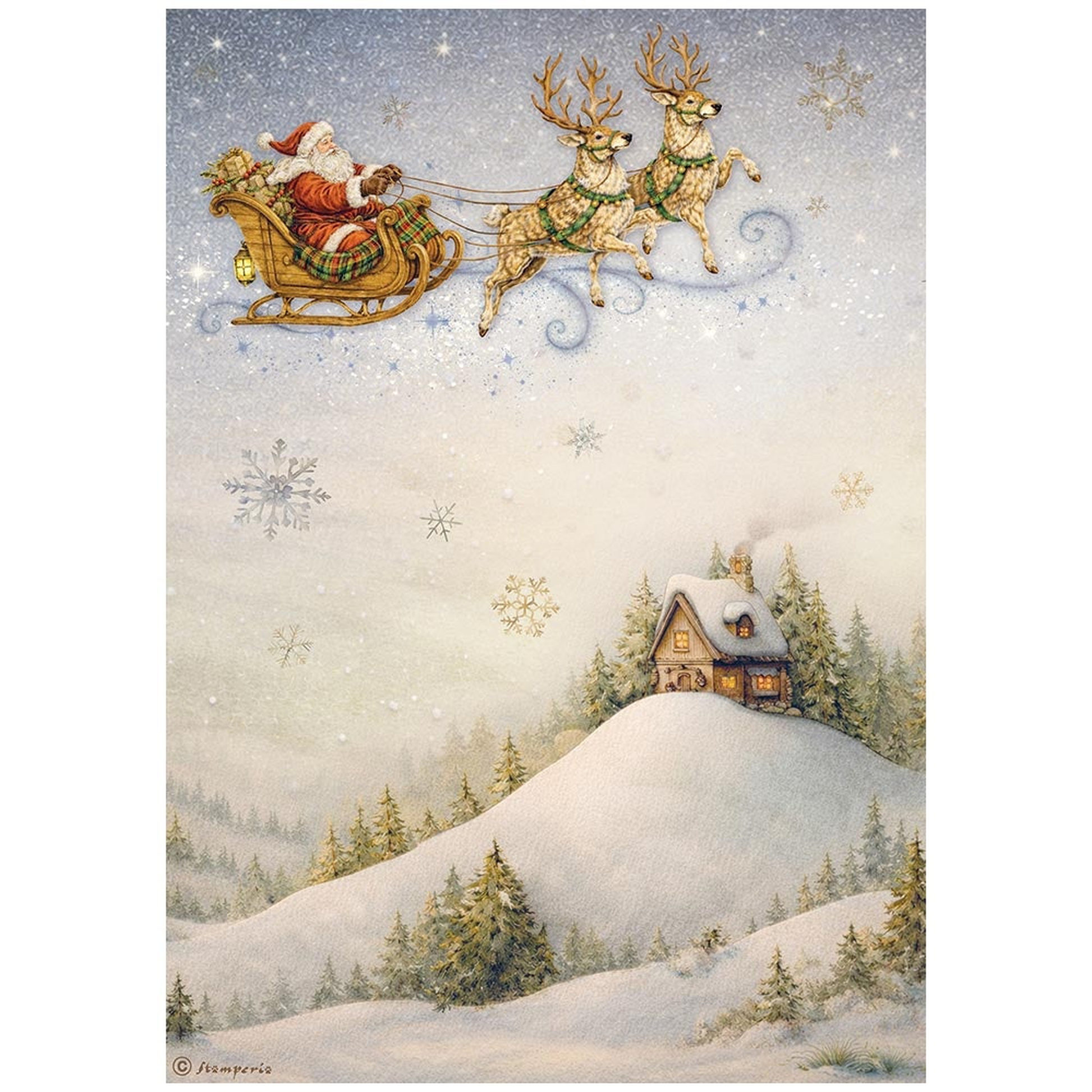 Silent Night Santa Claus and Sleigh