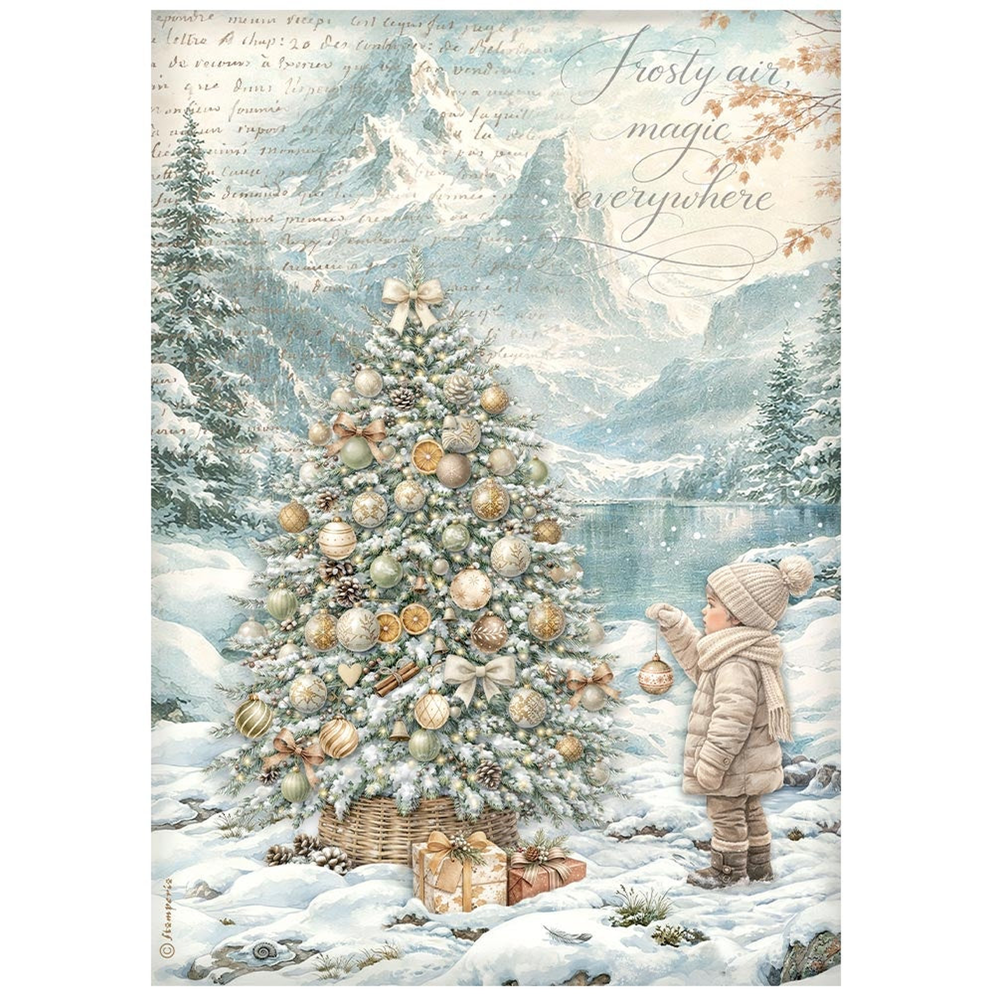 White Christmas Tree by the Lake