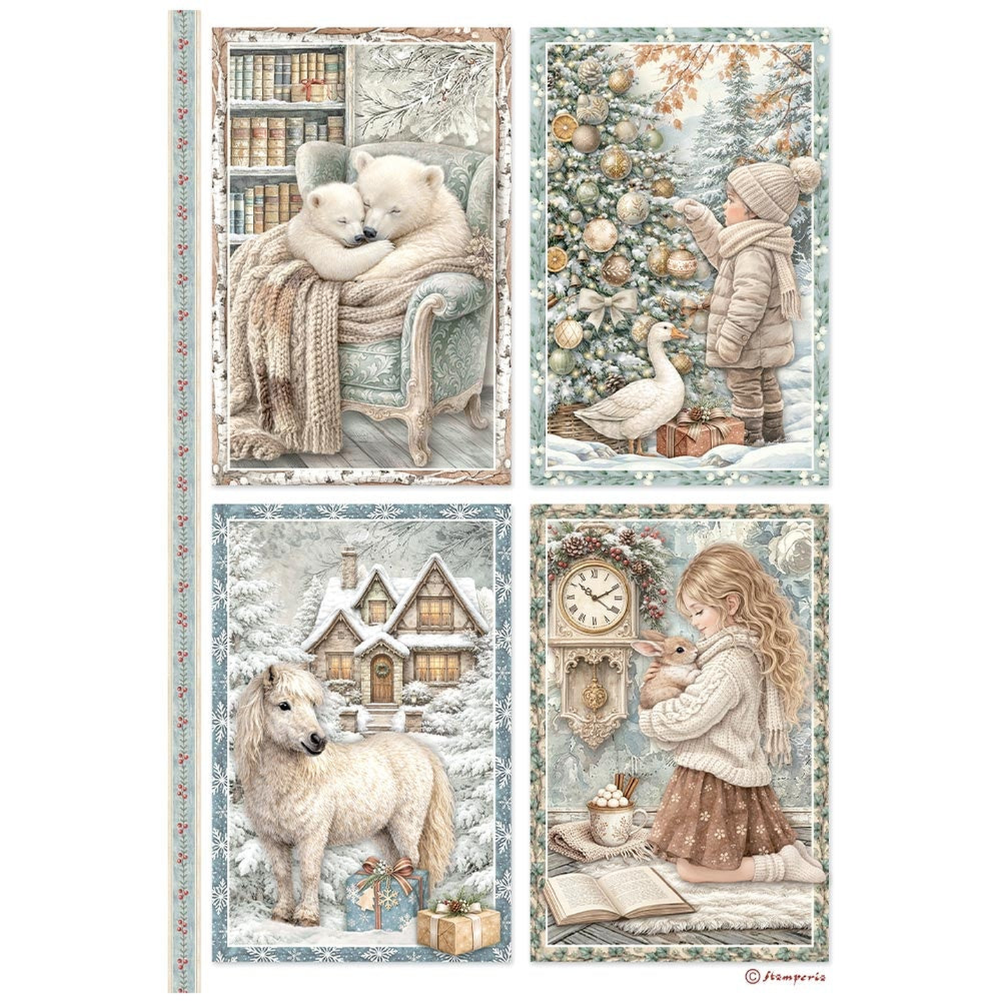 White Christmas 4 Cards