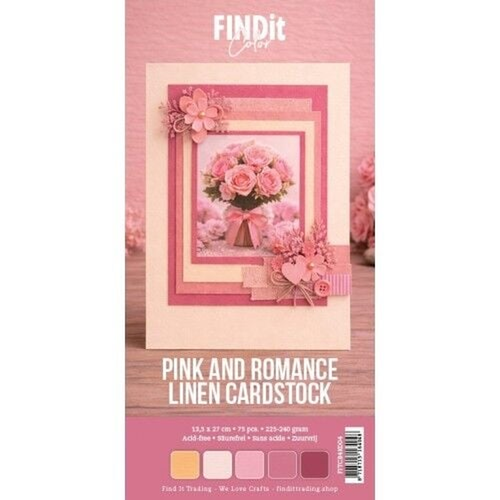 Linen Cardstock Pink and Romance