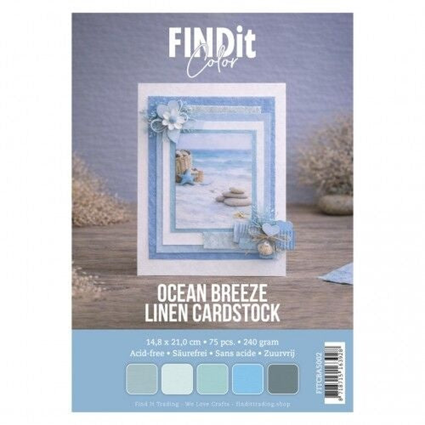 Linen Cardstock Ocean Breeze