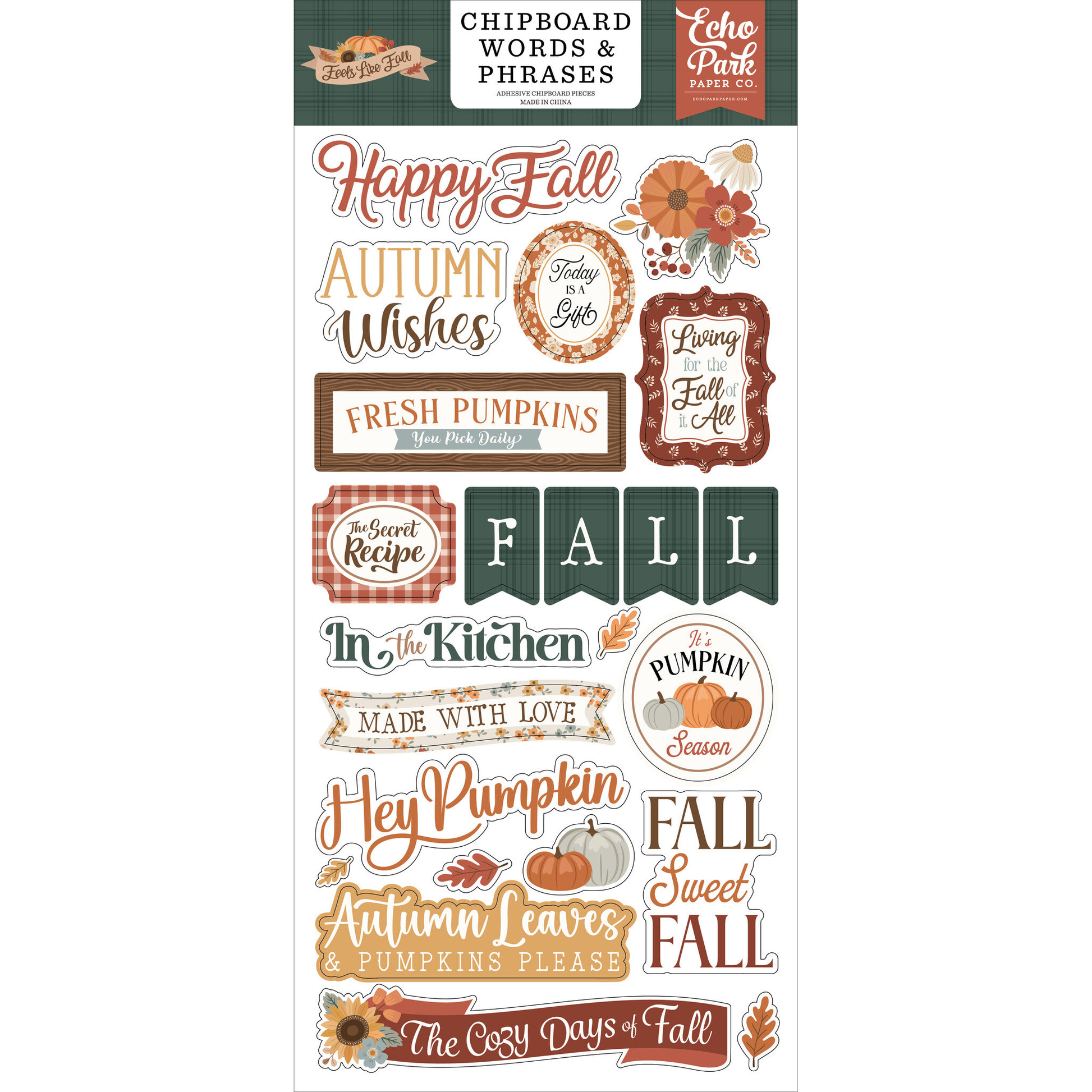 Feels Like Fall Chipboard Word & Phrases