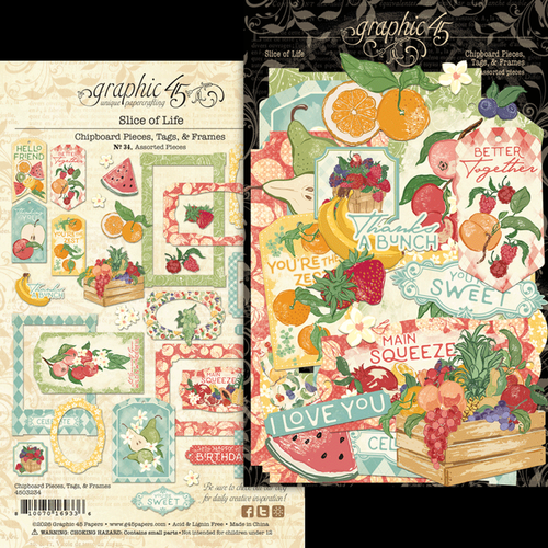 Slice of Life Chipboard Pieces, Tags & Frames