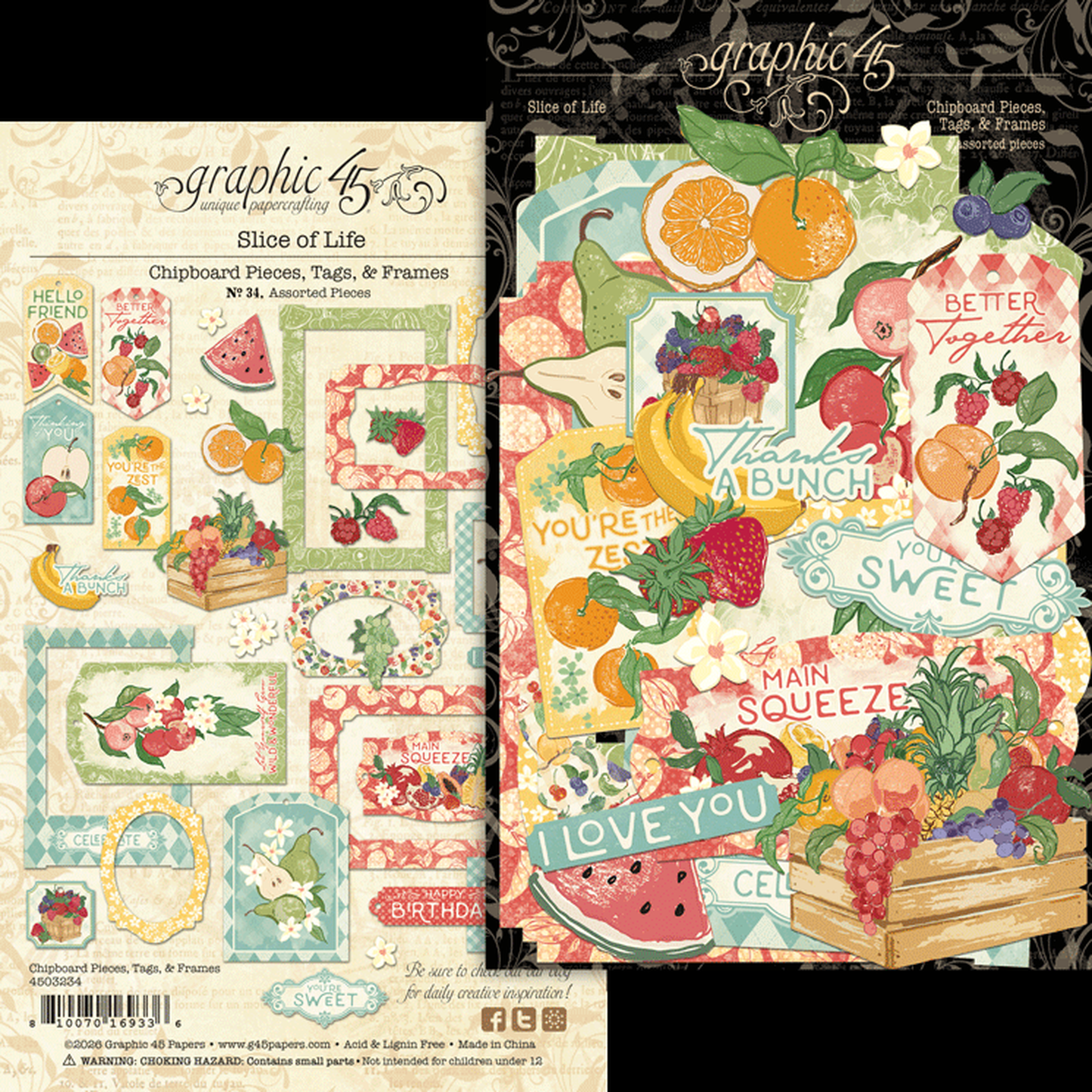 Slice of Life Chipboard Pieces, Tags & Frames