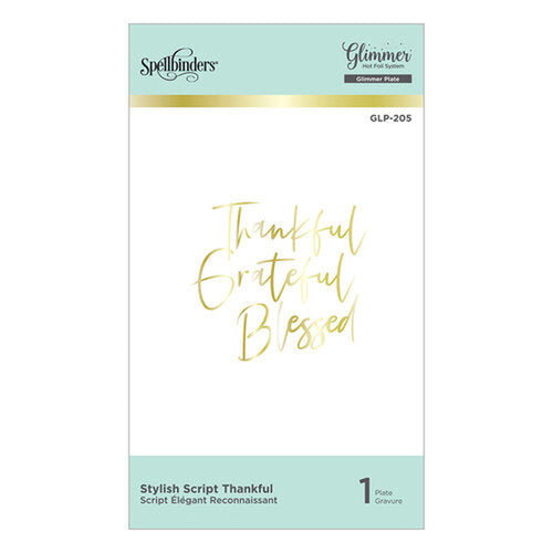 Stylish Script Thankful Glimmer Hot Foil Plate
