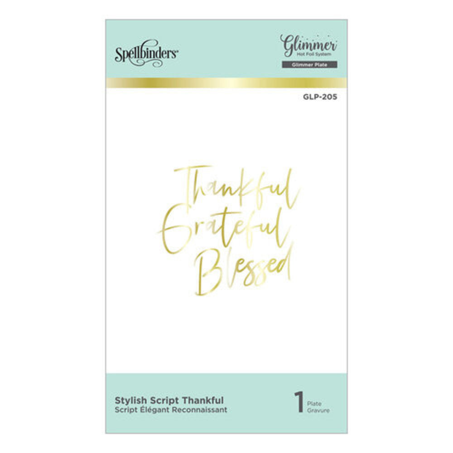 Stylish Script Thankful Glimmer Hot Foil Plate