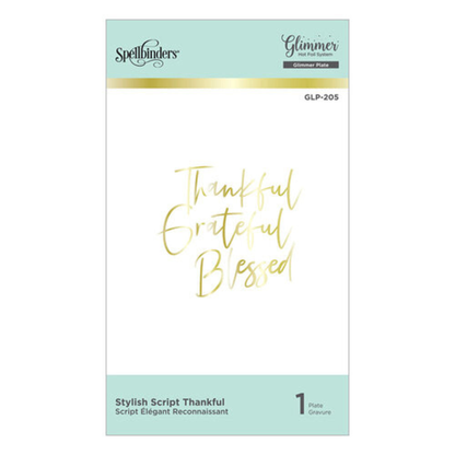 Stylish Script Thankful Glimmer Hot Foil Plate