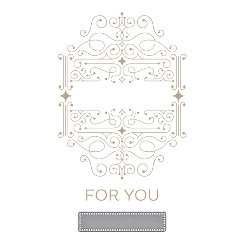 Four Petal Scroll Label