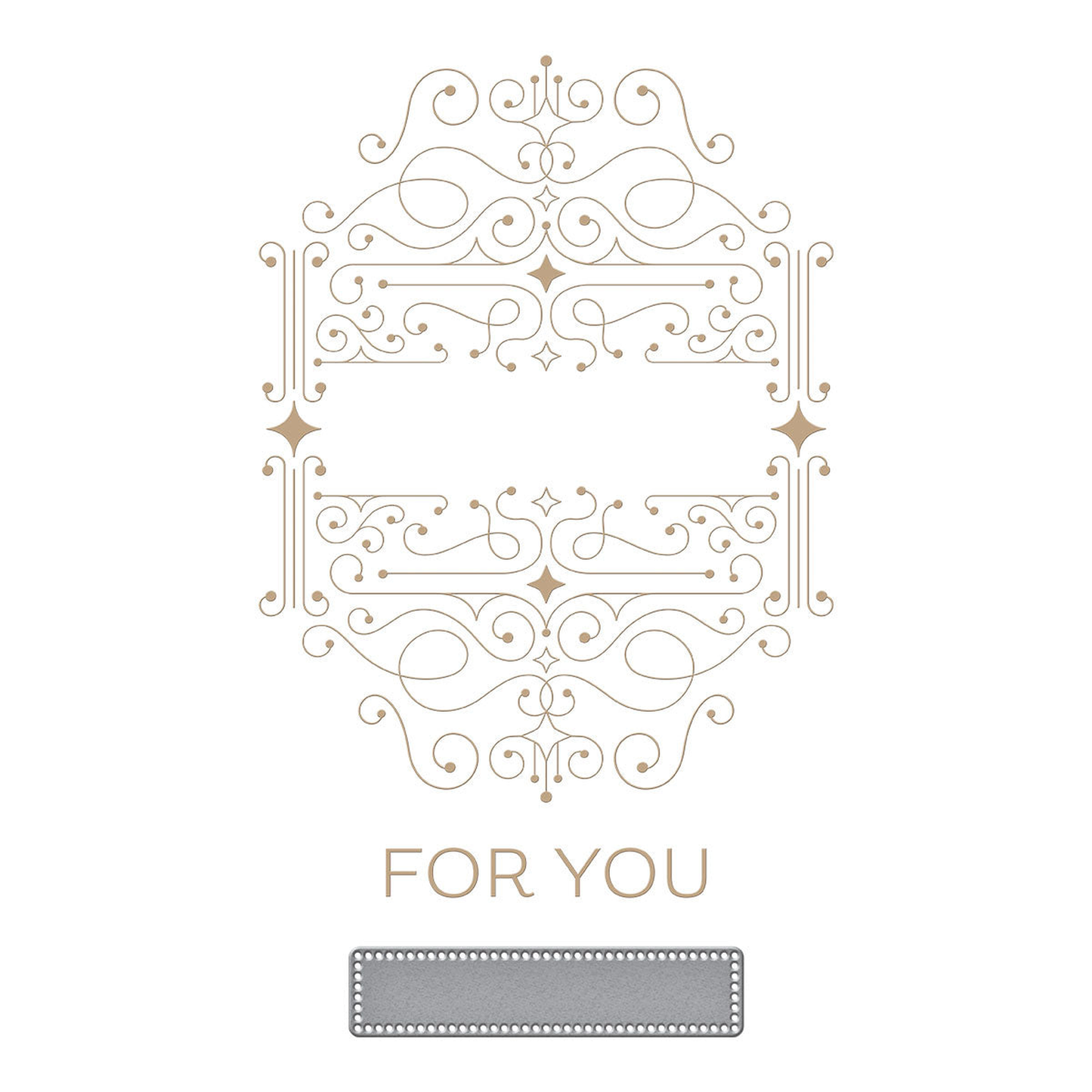 Four Petal Scroll Label