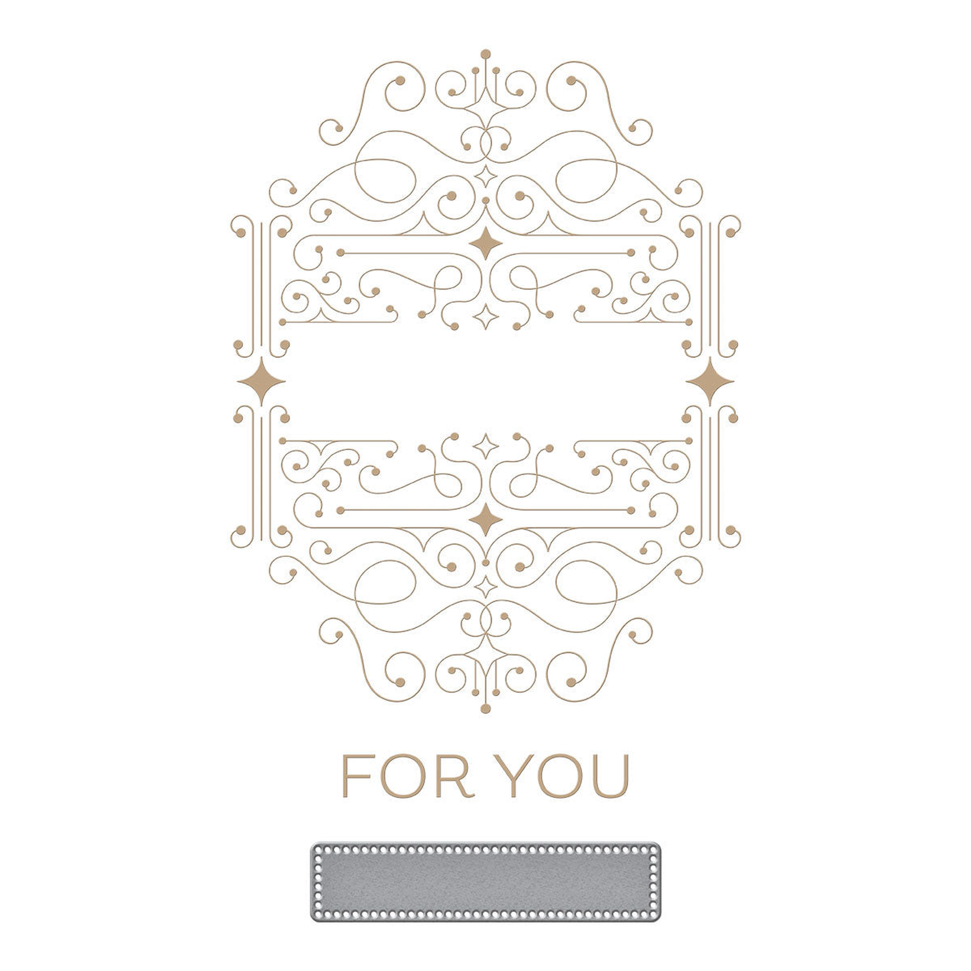 Four Petal Scroll Label