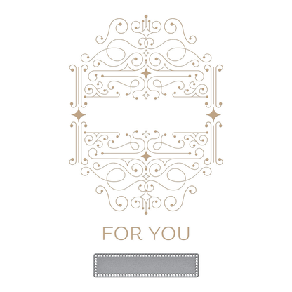 Four Petal Scroll Label