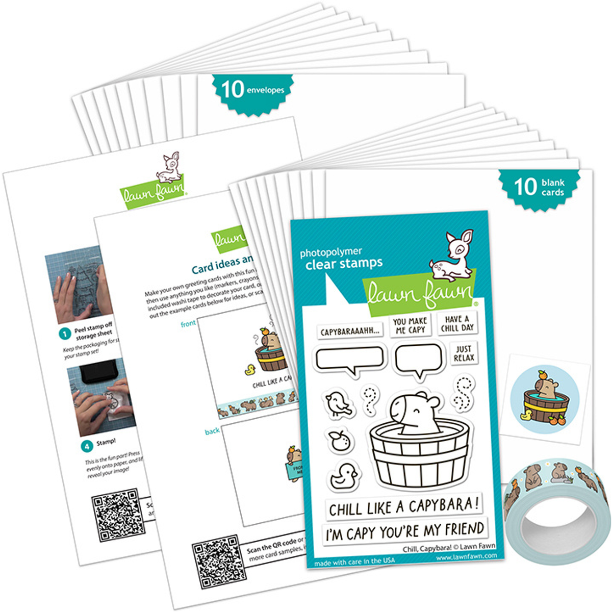 Chill, Capybara! Kids Cardmaking Kit Mini