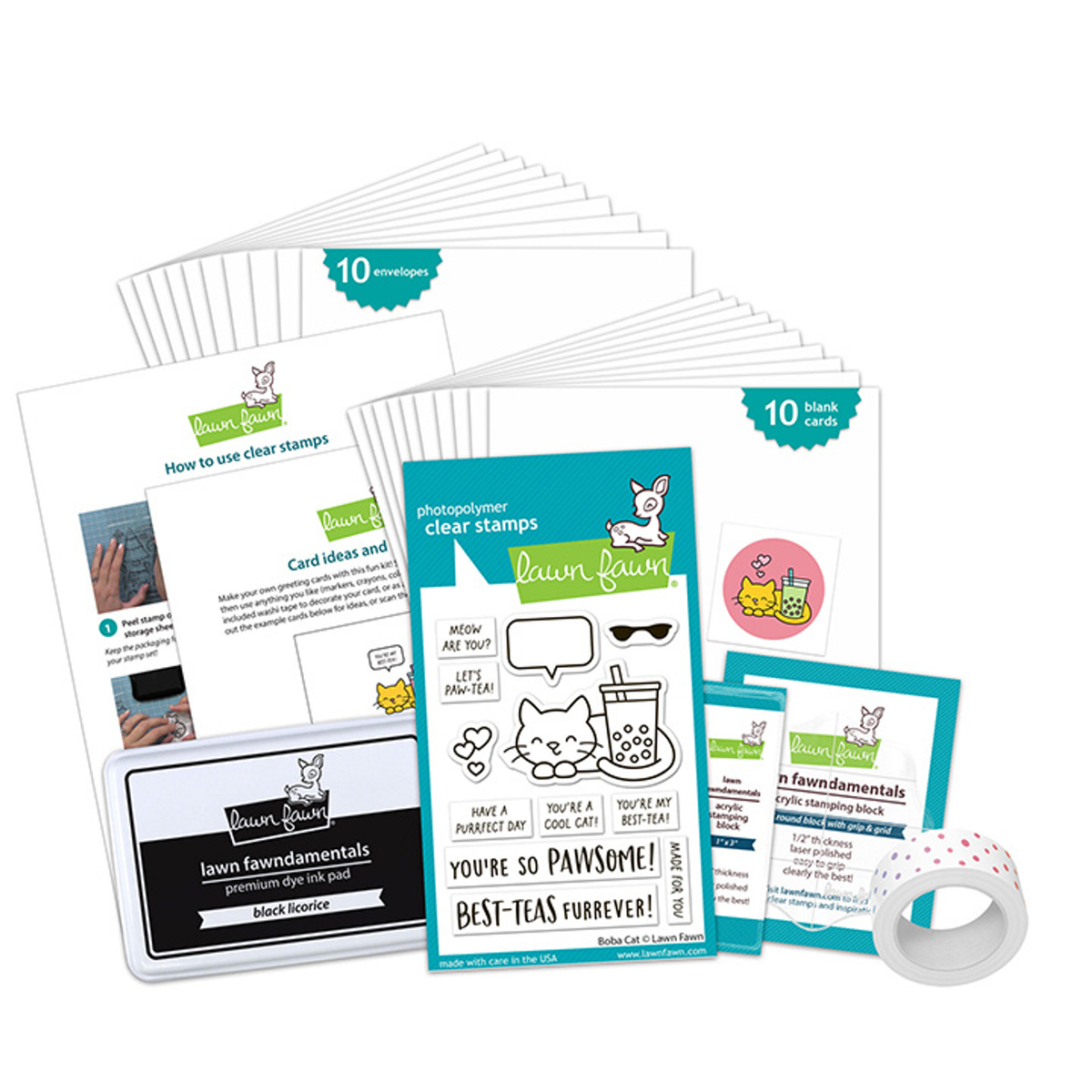 Boba Cat Kids Cardmaking Kit
