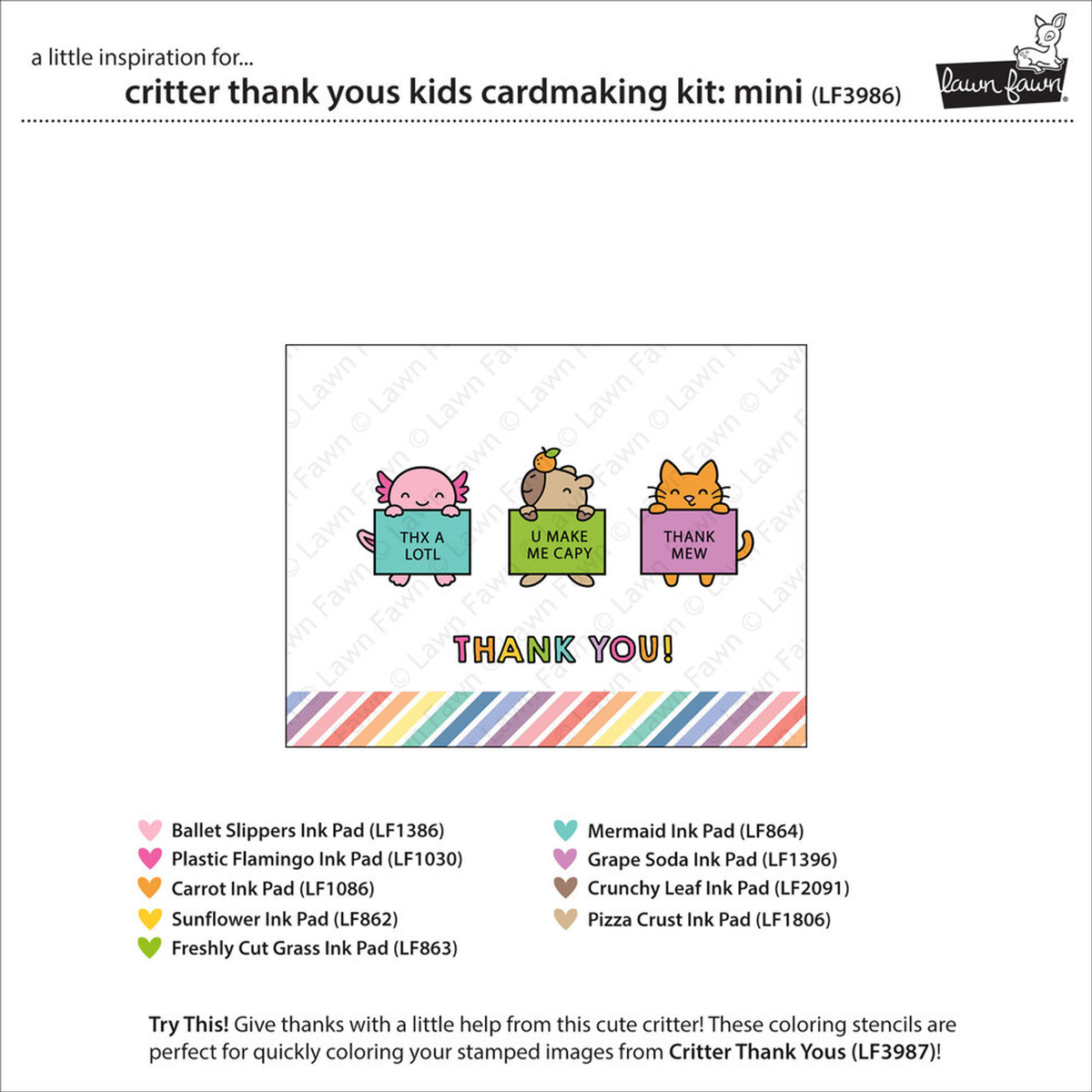 Critter Thank Yous Kids Cardmaking Kit Mini