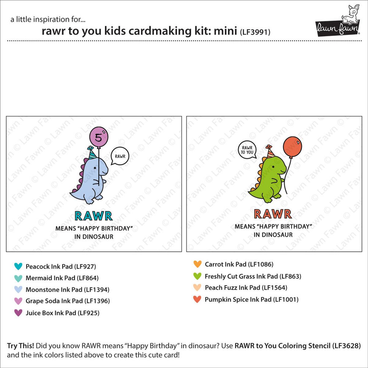 Rawr To You Kids Cardmaking Kit Mini