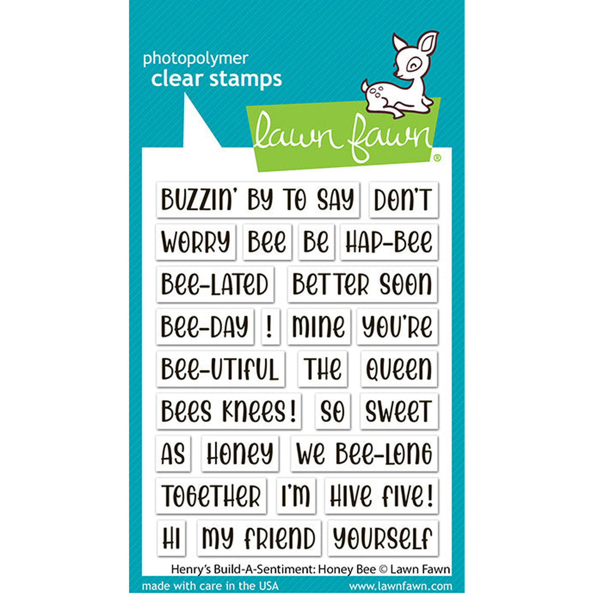 Lawn Fawn Henry's Build-A-Sentiment Honey Bee